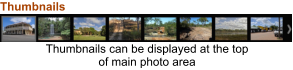 Thumbnails can be displayed at the top of main photo area Thumbnails